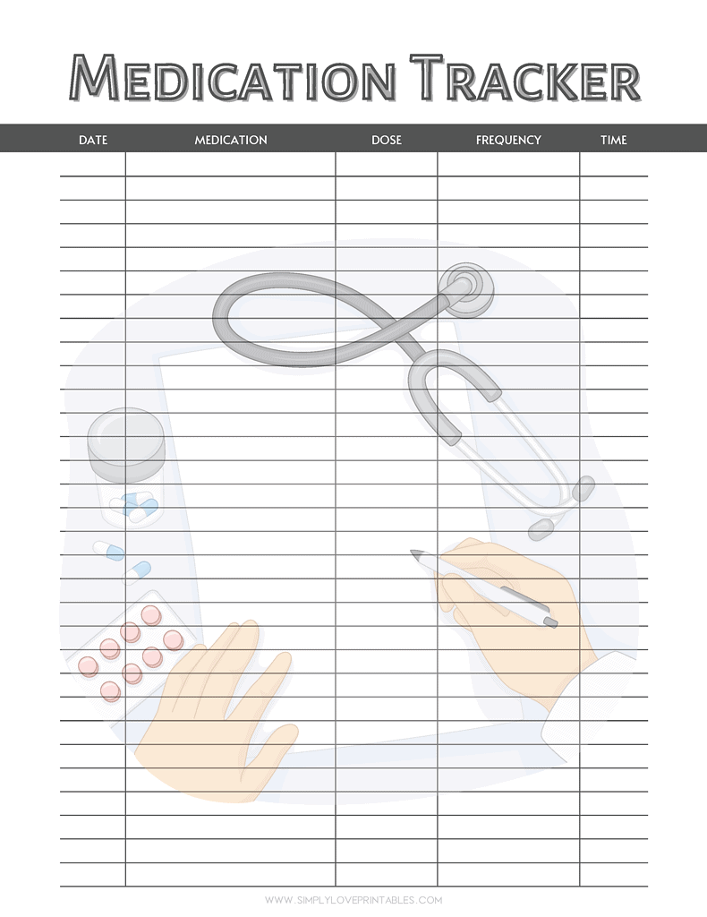 Simply Love Printables Medication Tracker Script