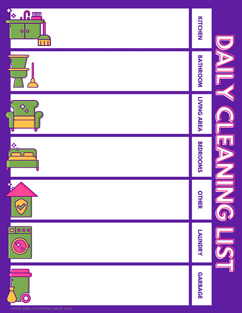 Free Printable Cleaning Lists | Simply Love Printables