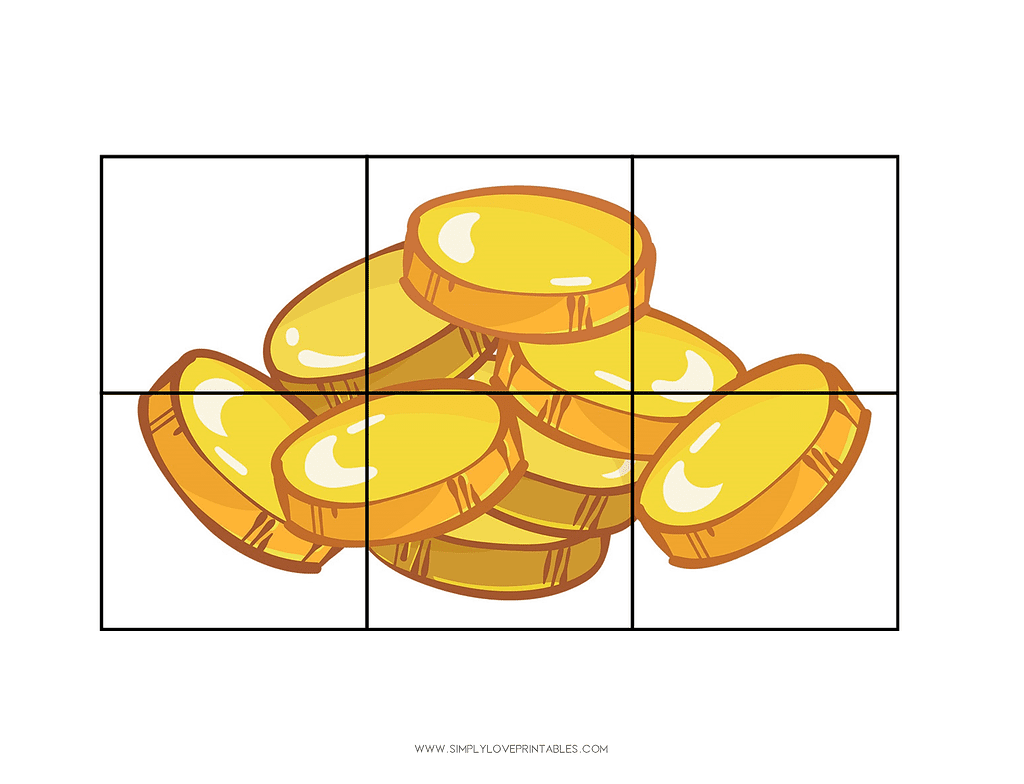 Simply Love Printables Puzzle Pile of Gold Coins