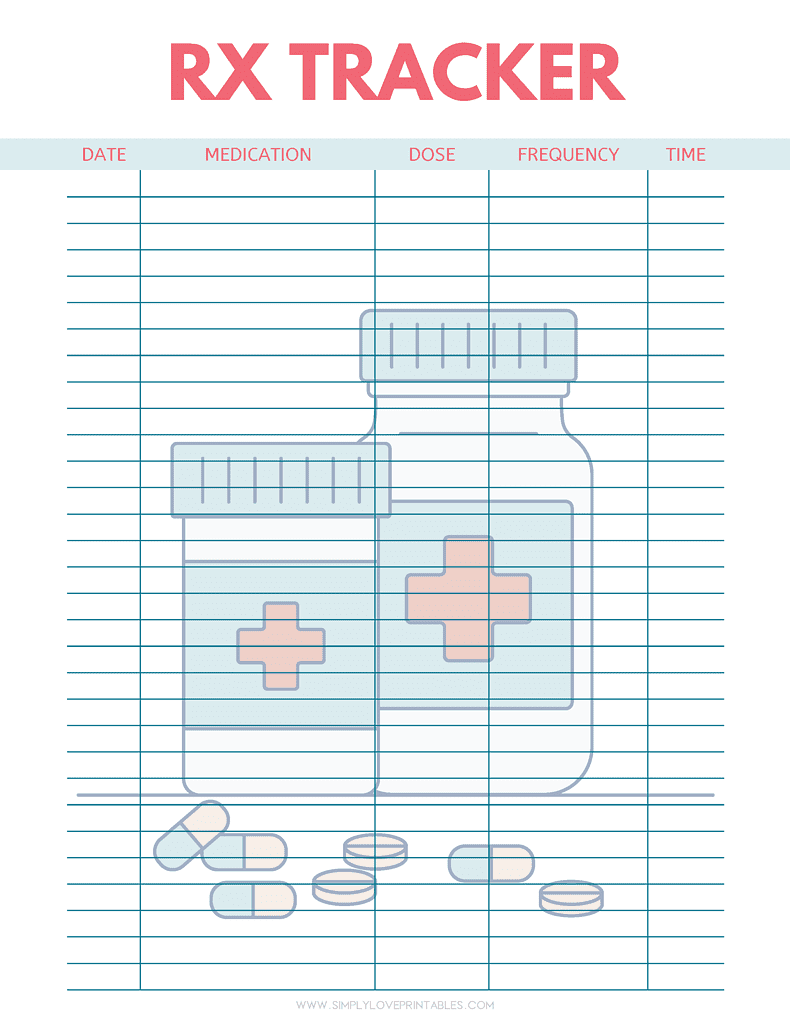 Simply Love Printables RX Tracker Bottles