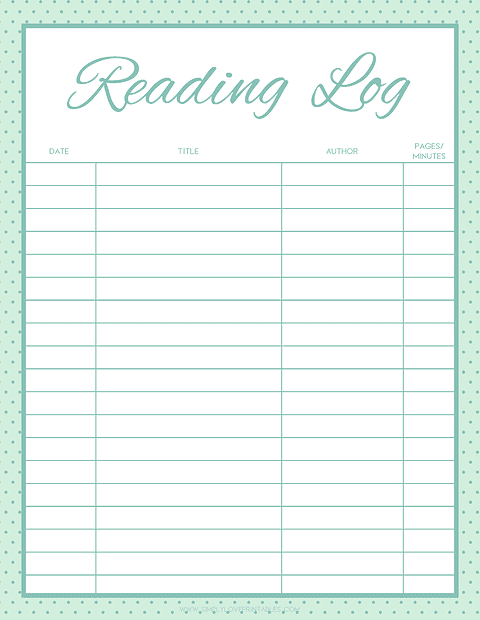 20 Free Printable Reading Logs for Kids | Simply Love Printables
