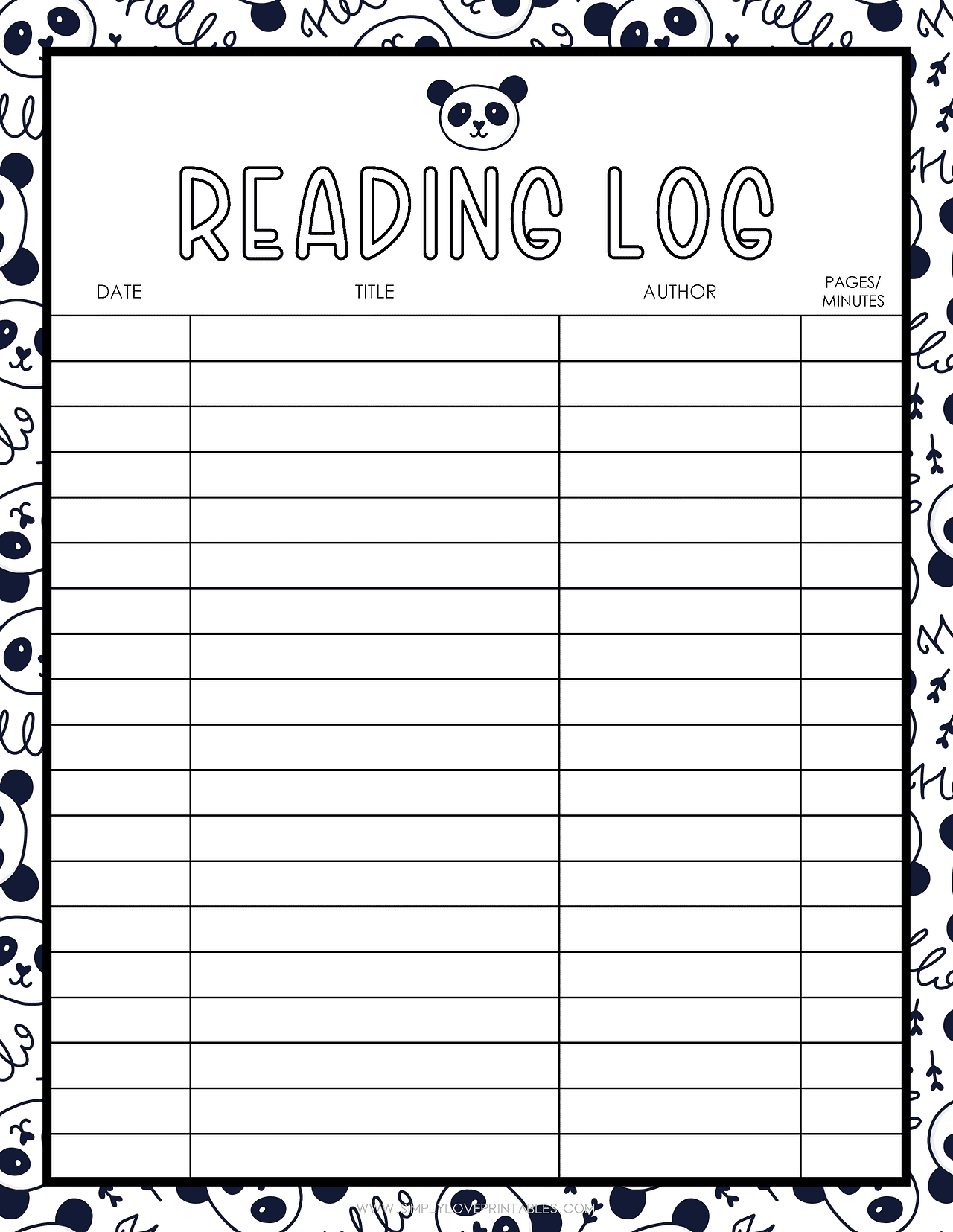 20 Free Printable Reading Logs for Kids | Simply Love Printables
