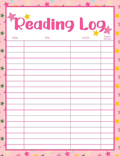 20 Free Printable Reading Logs for Kids | Simply Love Printables