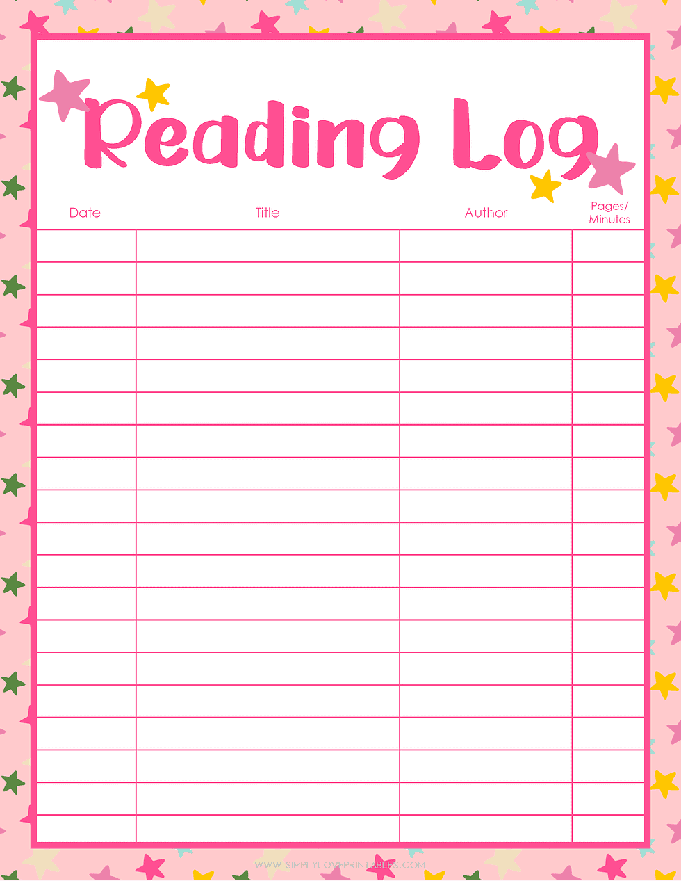 20 Free Printable Reading Logs for Kids | Simply Love Printables