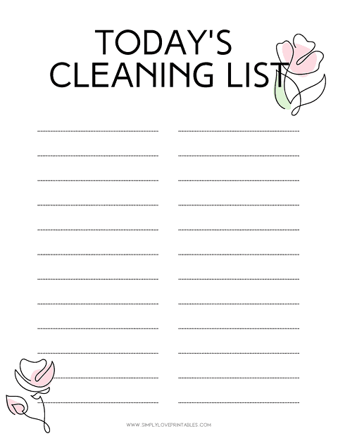 Free Printable Cleaning Lists | Simply Love Printables