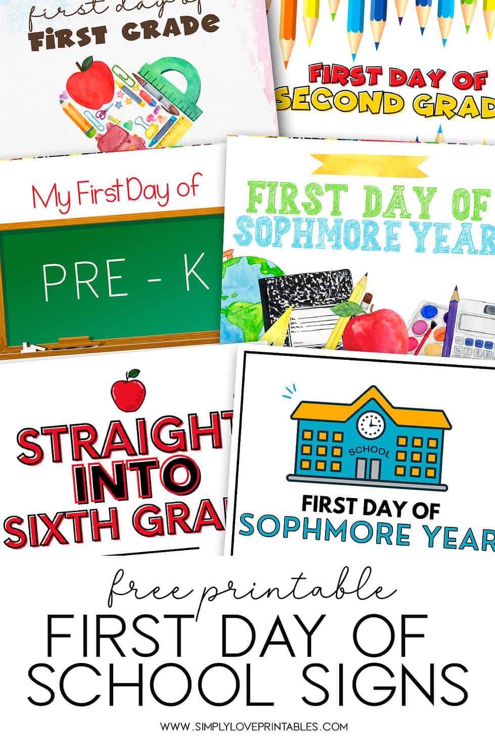 Free Printables First Day of School Signs | Simply Love Printables