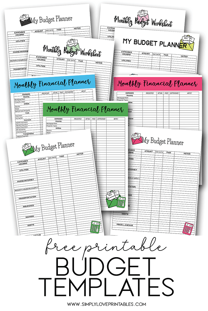 Simply Love Printables Free Printables Budget Templates Pin Image