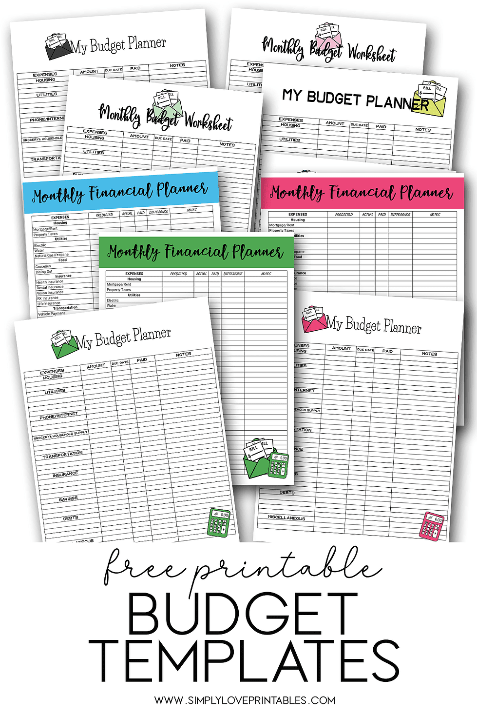 Free Printable Budget Templates | Simply Love Printables