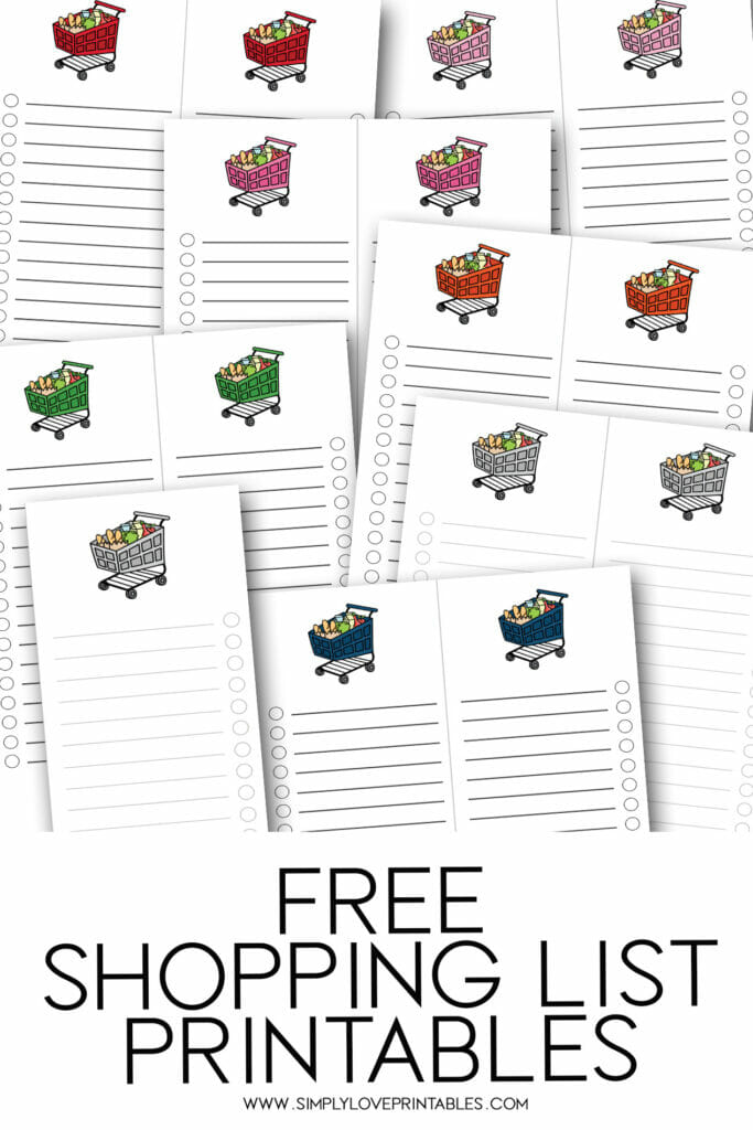 Simply Love Printables Free Shopping List Printables Pin Image