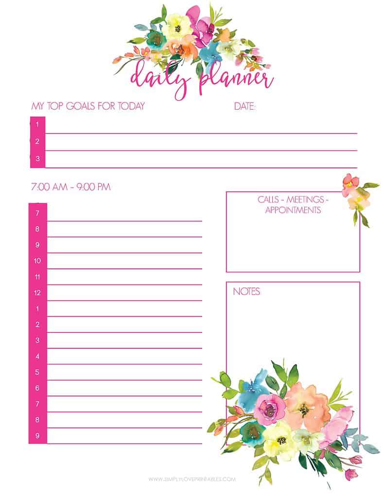 Simply Love Printables May Daily Planner