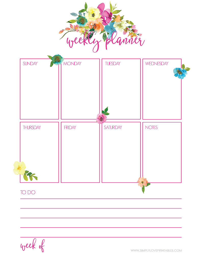 Simply Love Printables May Weekly Planner
