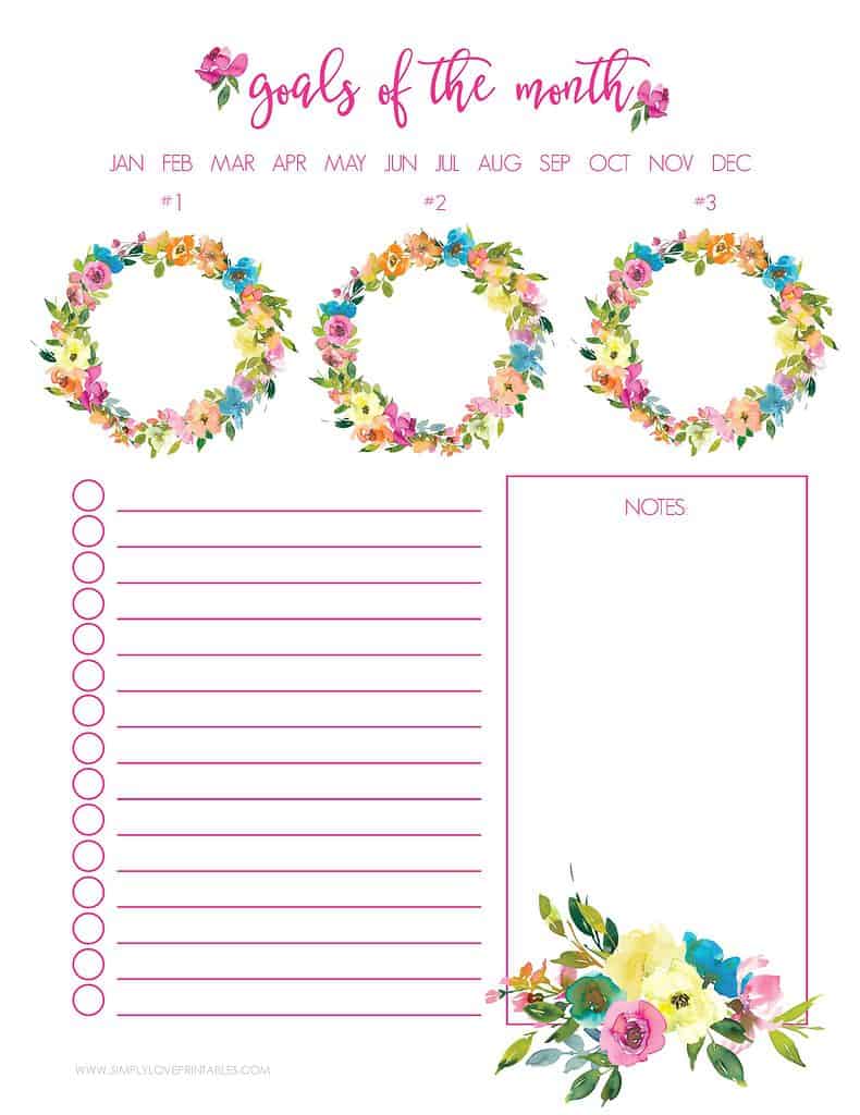Simply Love Printables May Goals for the Month