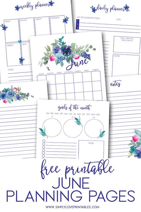 Free Printable June Planning Pages | Simply Love Printables