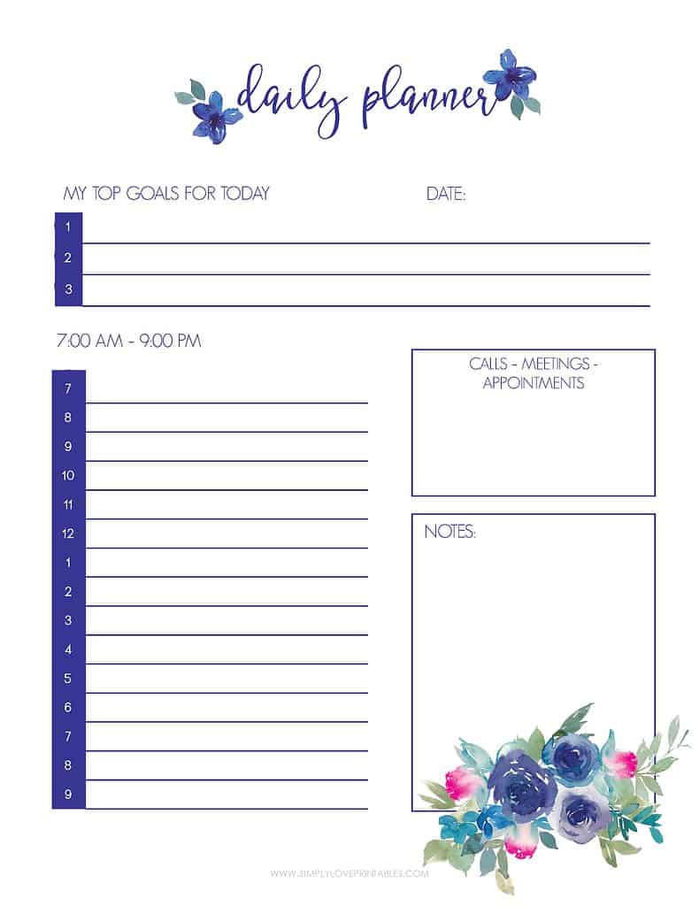 Simply Love Printables June 2022 Daily Planner