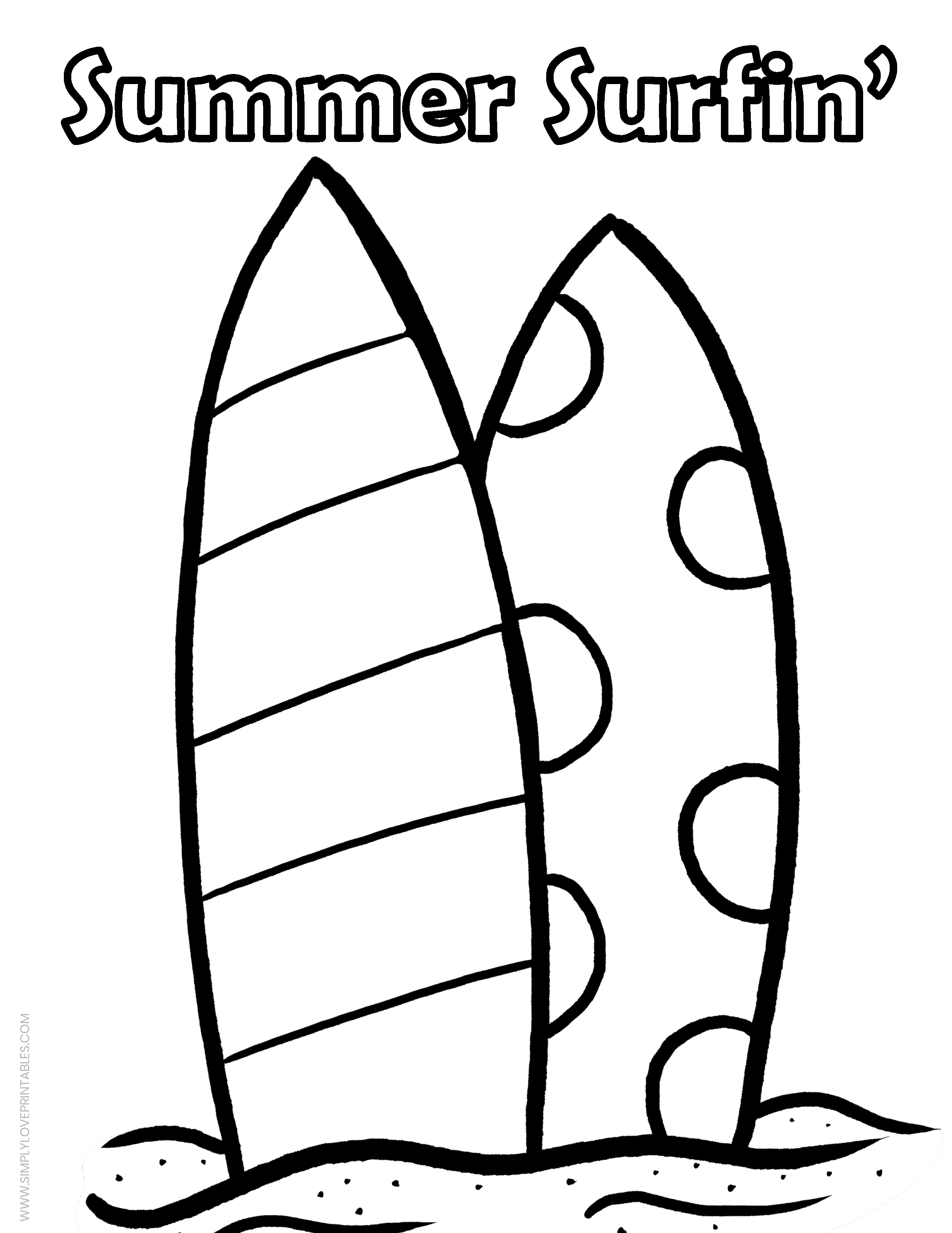 Simple Summer Coloring Pages