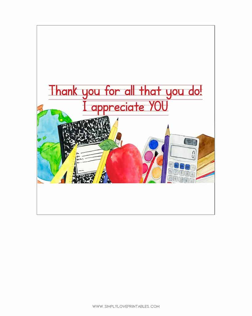 Simply Love Printables Teacher Appreciation Day Candy Bar Wrapper