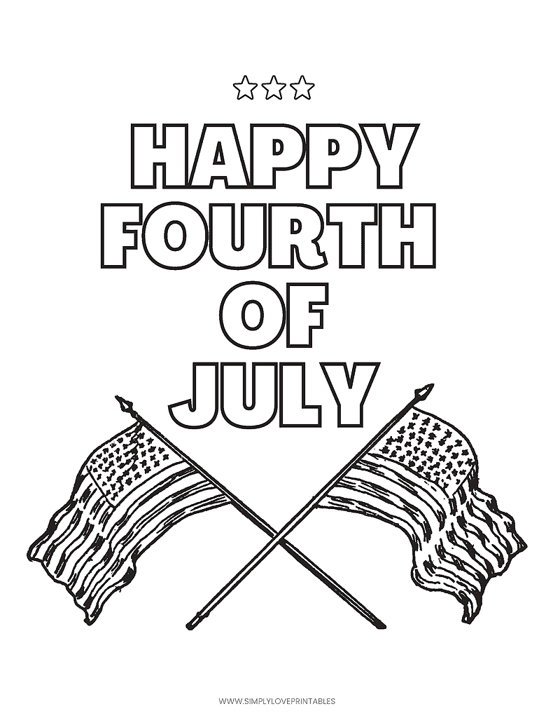 Simply Love Printables 4TH OF JULY Coloring Pages