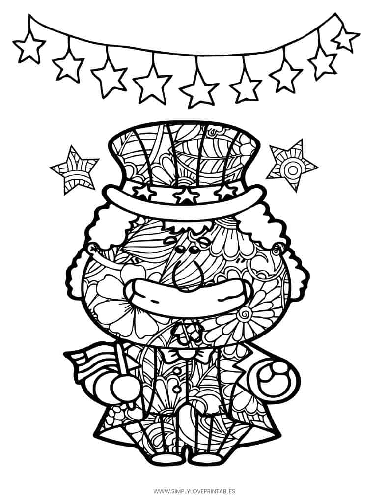 Simply Love Printables 4TH OF JULY Coloring Pages