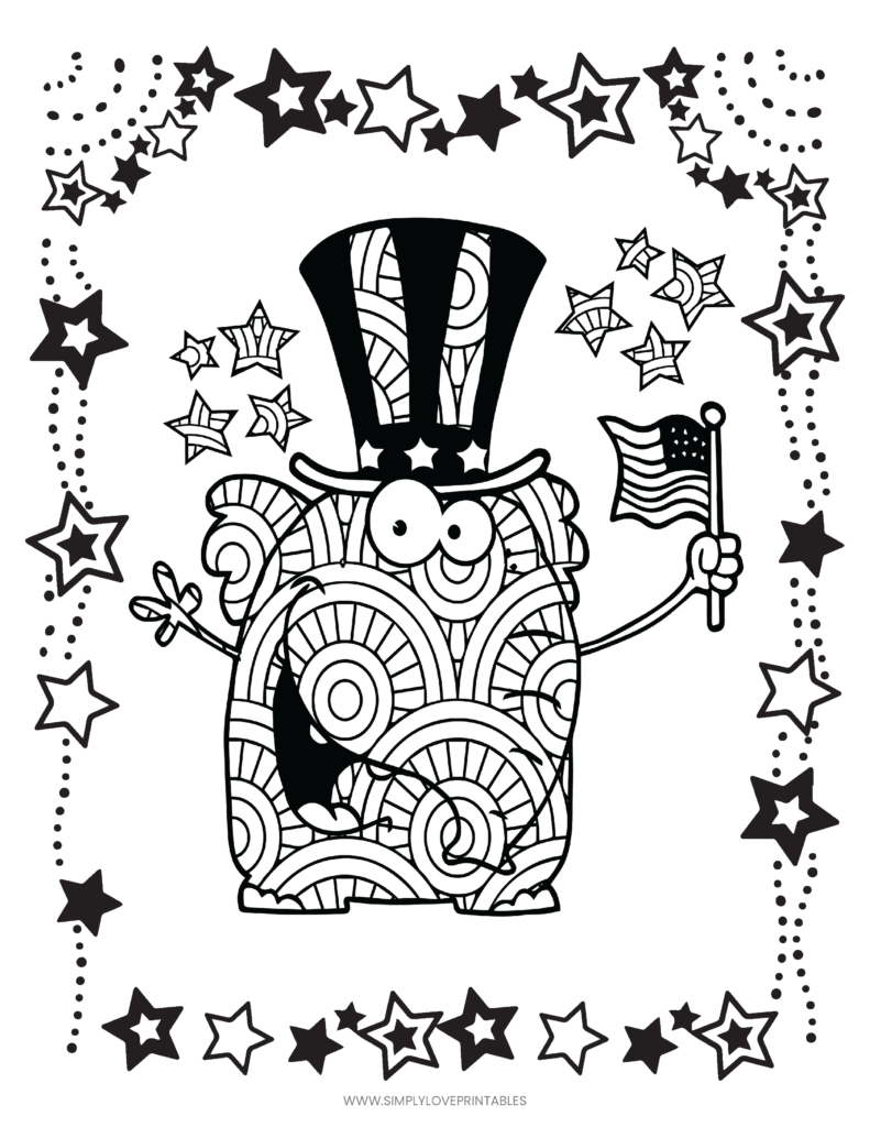 Simply Love Printables 4TH OF JULY Coloring Pages