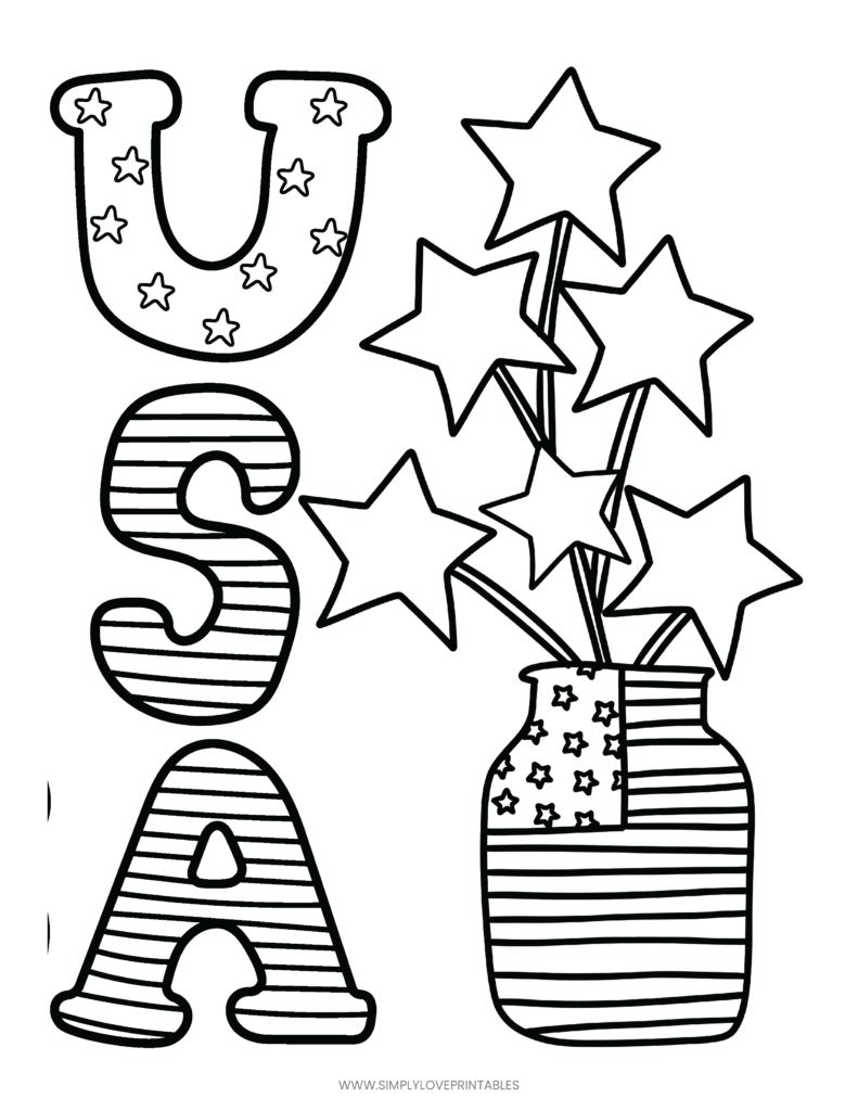 Simply Love Printables 4TH OF JULY Coloring Pages