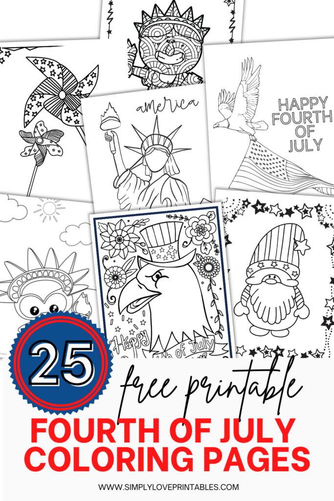 Simply Love Printables Fourth of July Coloring Pages Pin Image