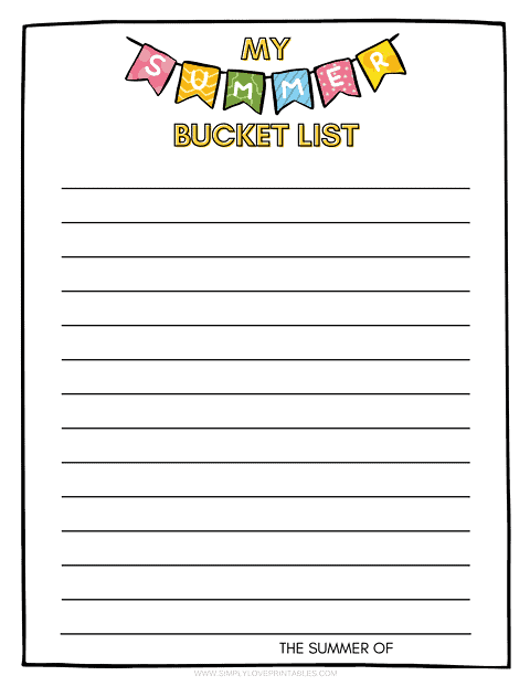 Free Printable Summer Bucket Lists | Simply Love Printables