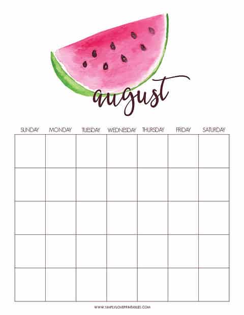 Simply Love Printables | Free August Planning Pages