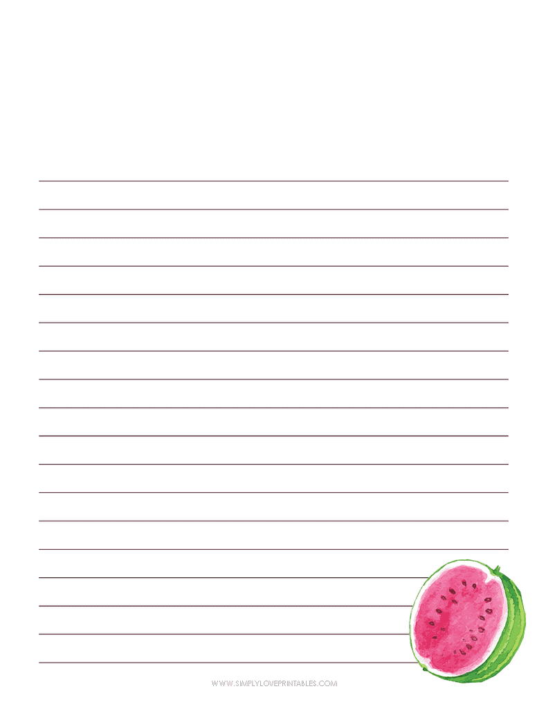 Simply Love Printables August Journal Page Watermelon