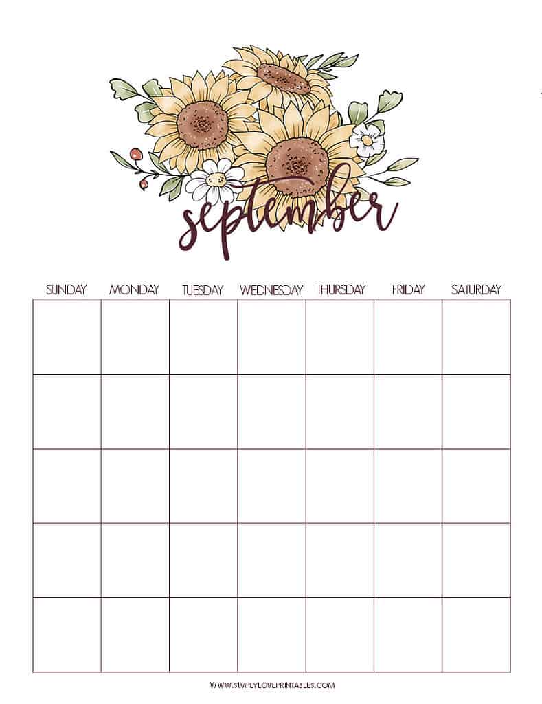 Simply Love Printable September Planning Pages Calendar
