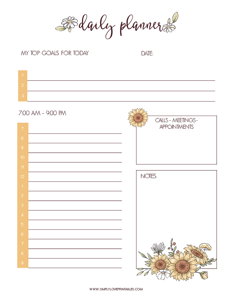 Simply Love Printable September Planning Pages Daily Planner