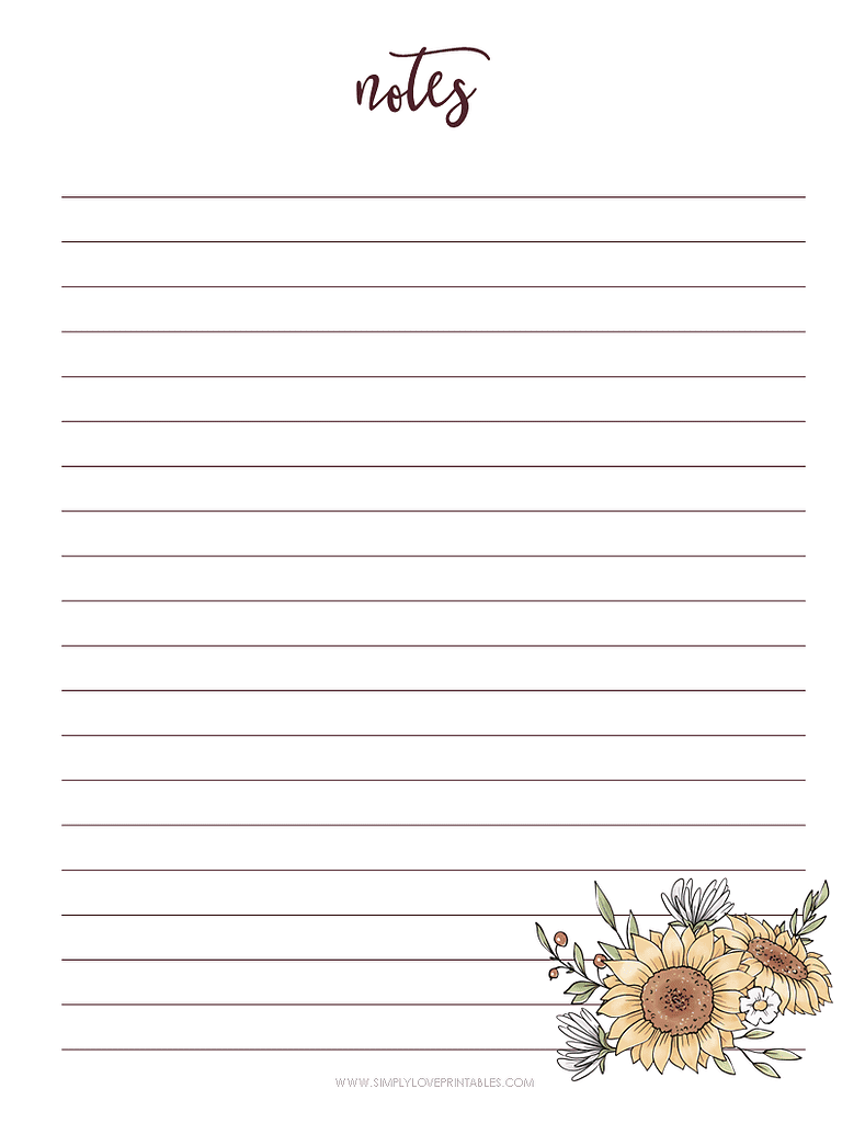 Simply Love Printable September Planning Pages Notes