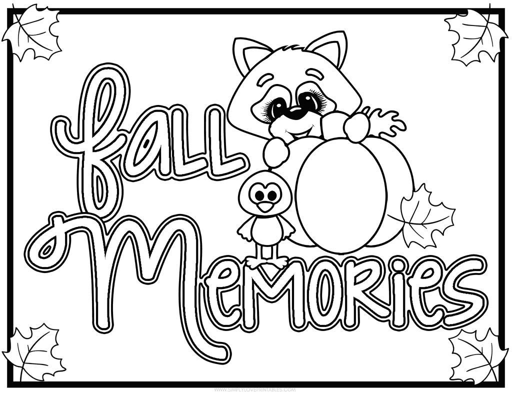 FINAL Simply Love Printables Fall Coloring Pages Landscape Fall Memories