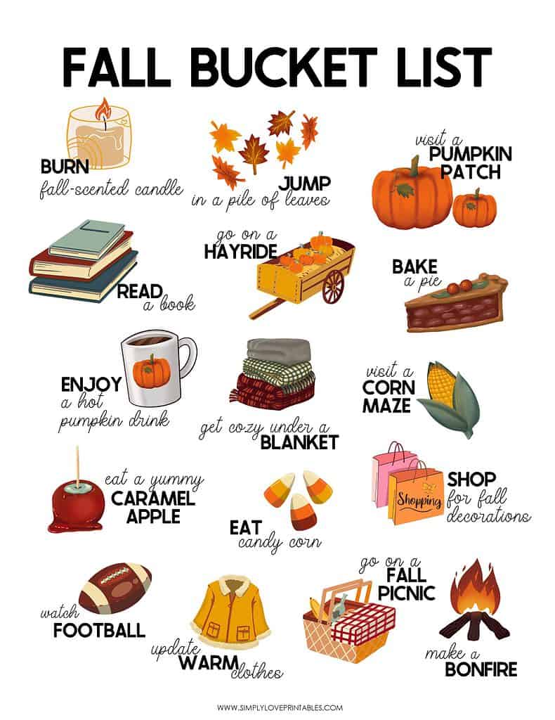 Simply Love Printables Free Fall Bucket List Printable