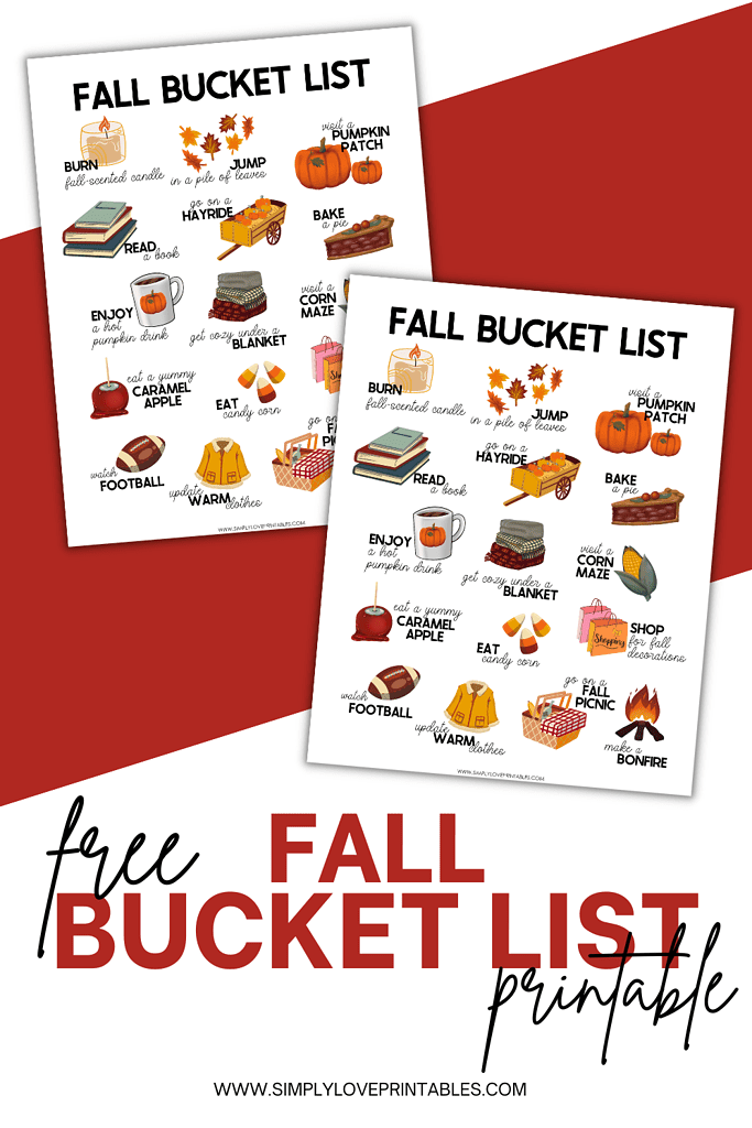 Simply Love Printables Free Fall Bucket List Printable