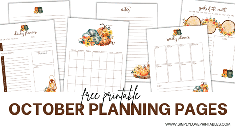 Free Printable October Planning Pages | Simply Love Printables