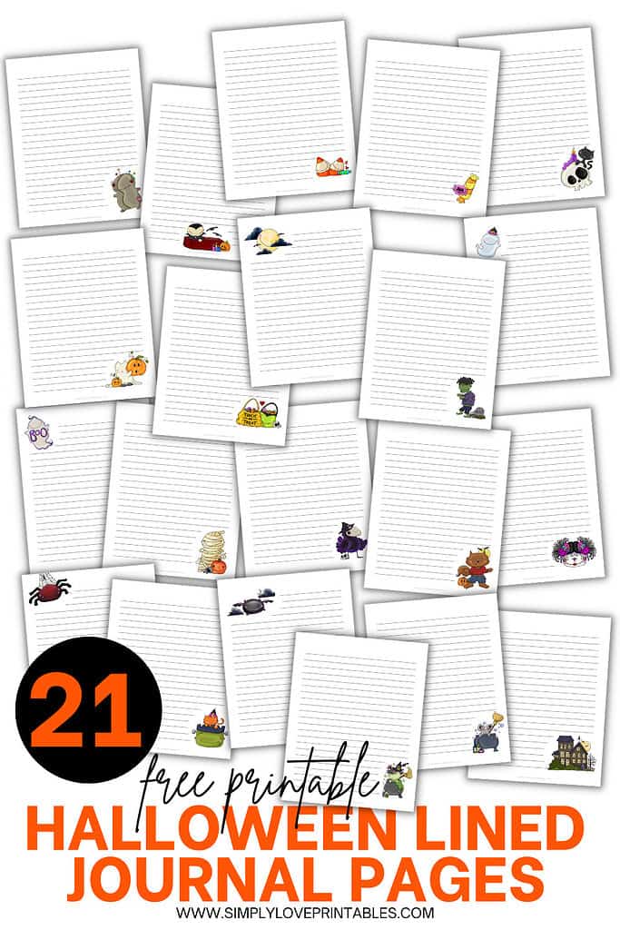 Simply Love Printables Free Printable Halloween Lined Journal Pages