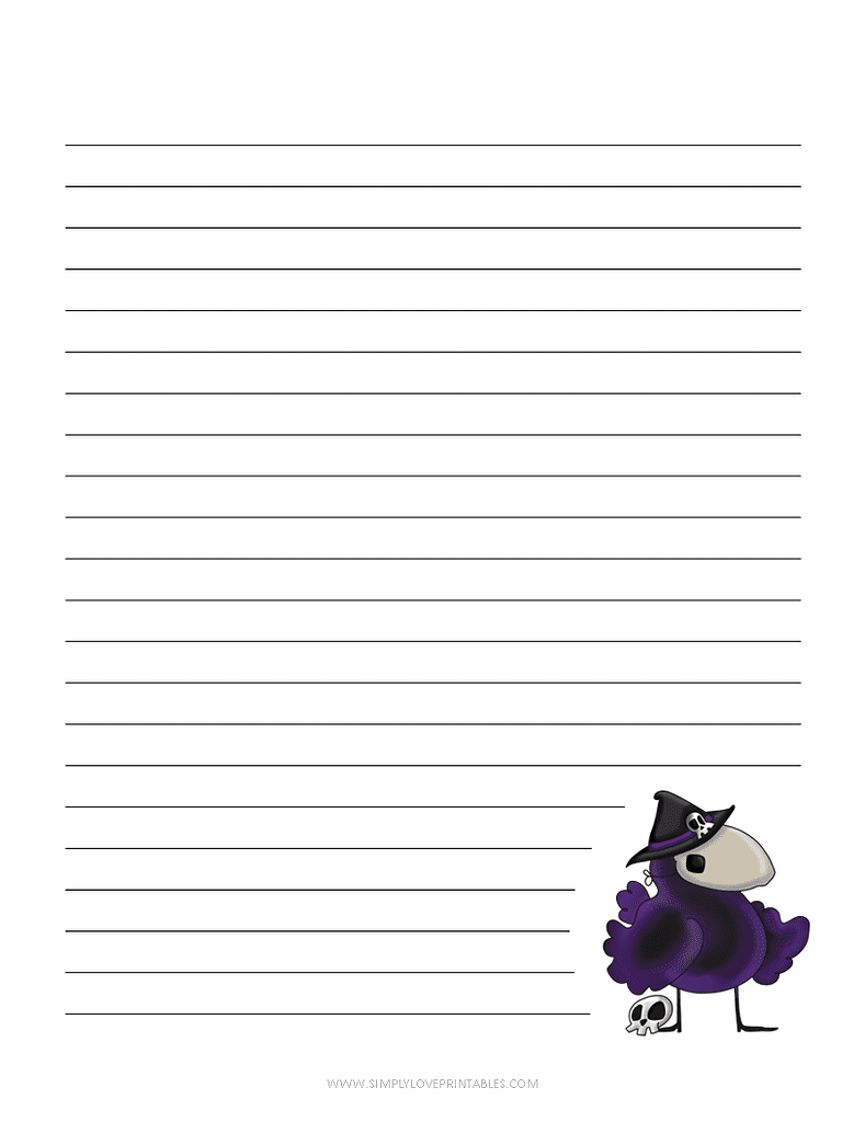Simply Love Printables Halloween Lined Journal Crow