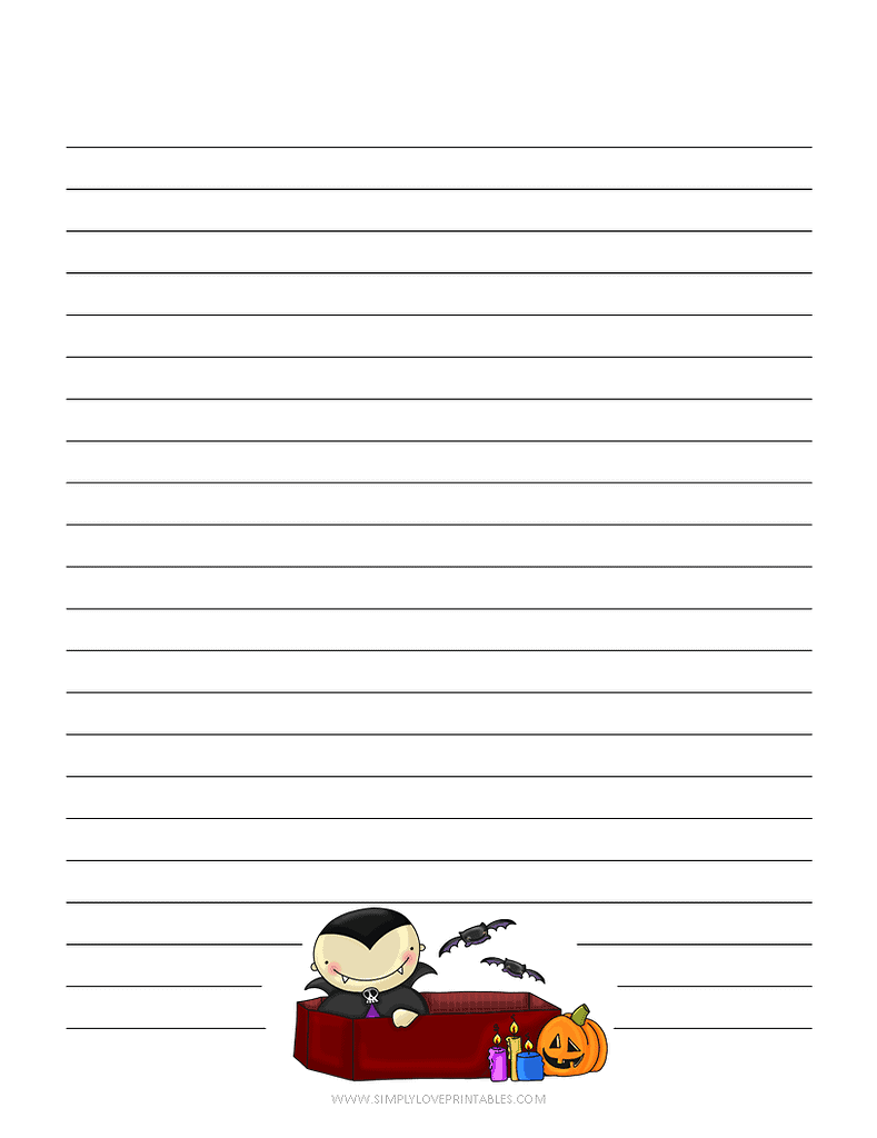 Simply Love Printables Halloween Lined Journal Dracula