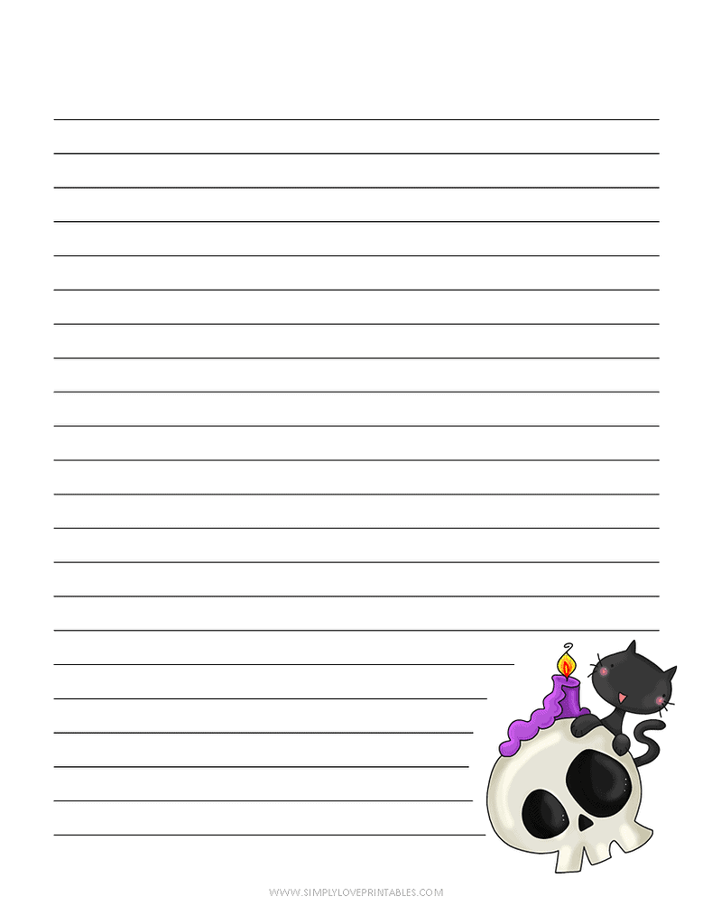 Simply Love Printables Halloween Lined Journal Skull
