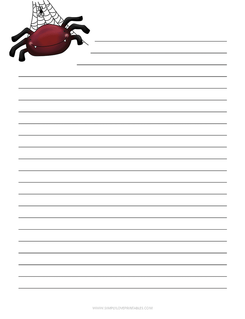 Simply Love Printables Halloween Lined Journal Spider