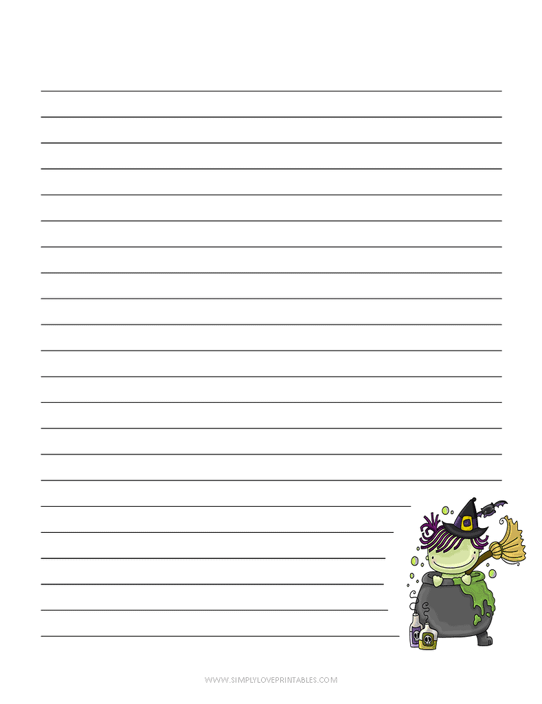Simply Love Printables Halloween Lined Journal Witch