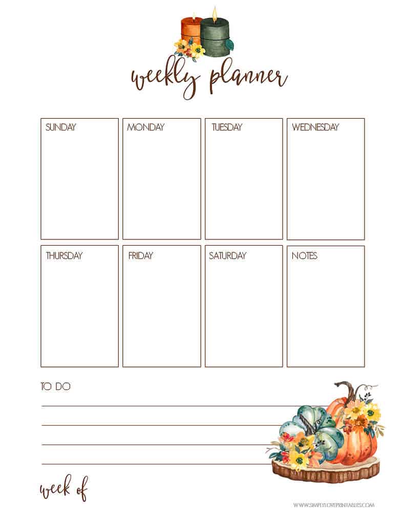 Simply Love Printables October Planning Pages