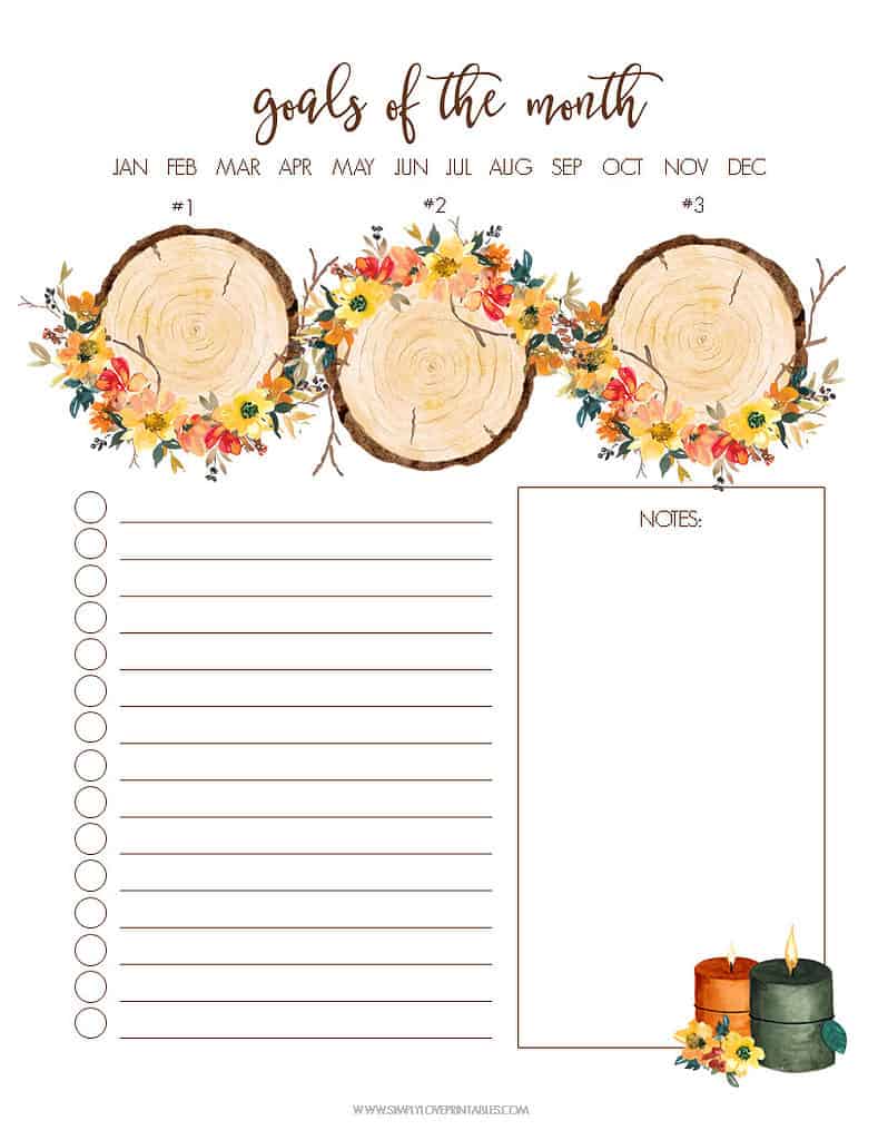 Simply Love Printables October Planning Pages