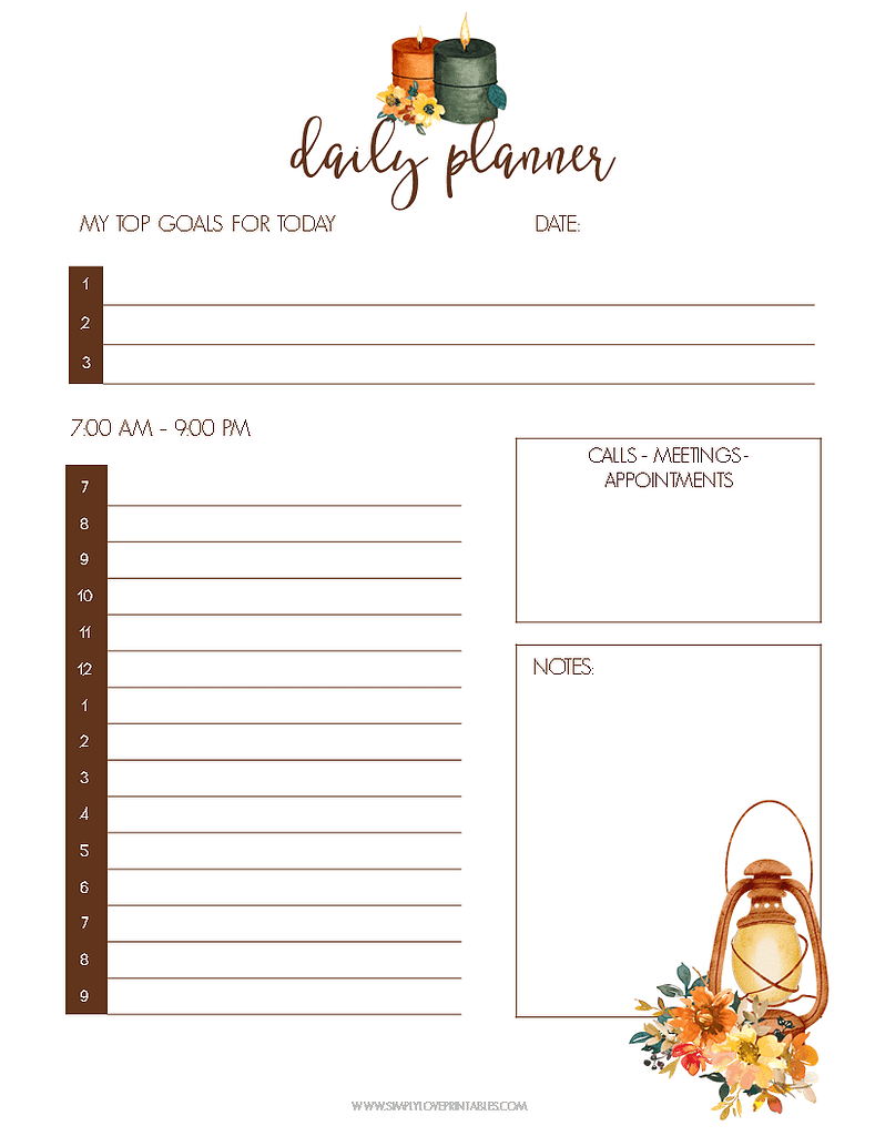 Simply Love Printables October Planning Pages