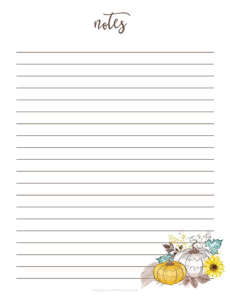 Simply Love Printables November 2022 Notes