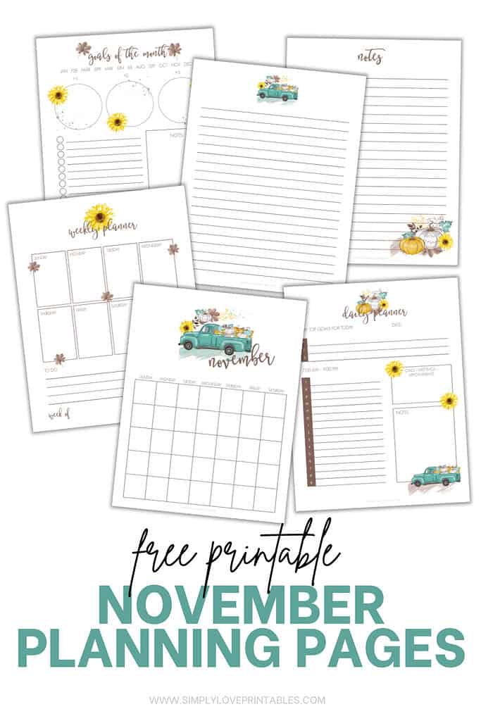 Simply Love Printables November Planning Pages (Pinterest Pin (1000 × 1500))