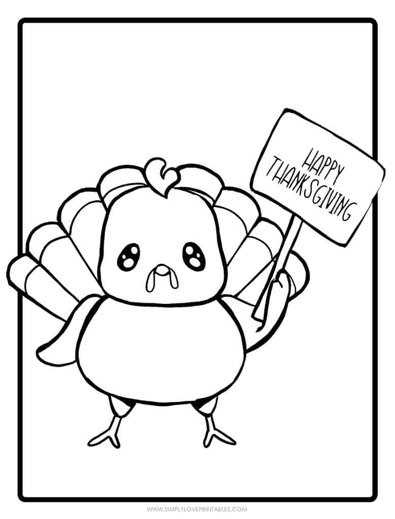 Simply Love Printables Cute Coloring Thanksgiving Pages 2022