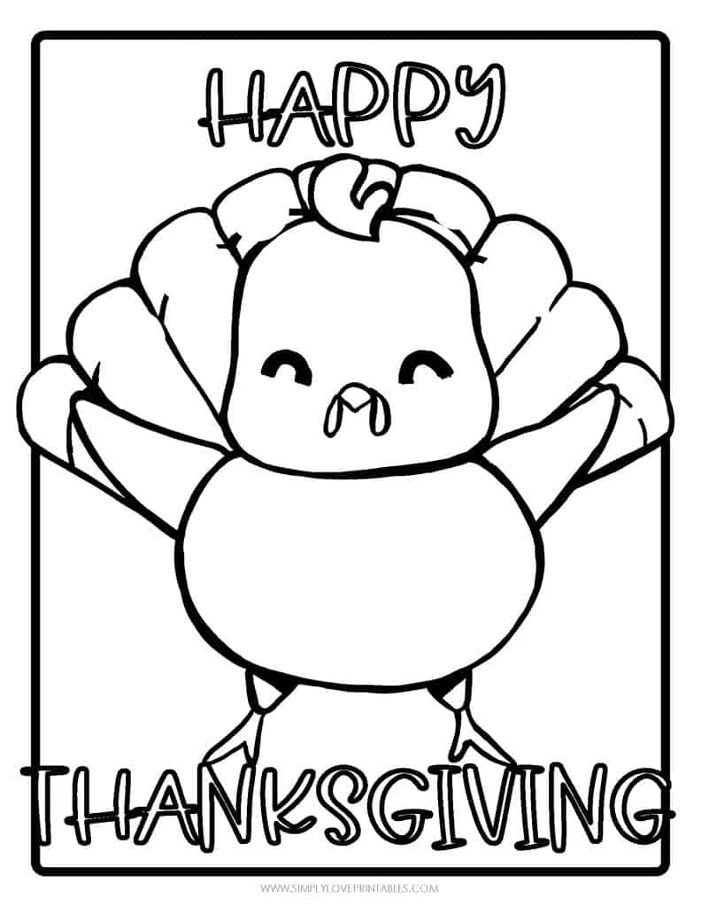 Simply Love Printables Cute Coloring Thanksgiving Pages 2022