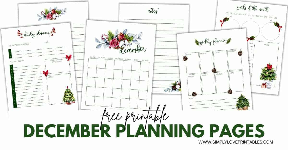 Free December Planning Pages | Simply Love Printables