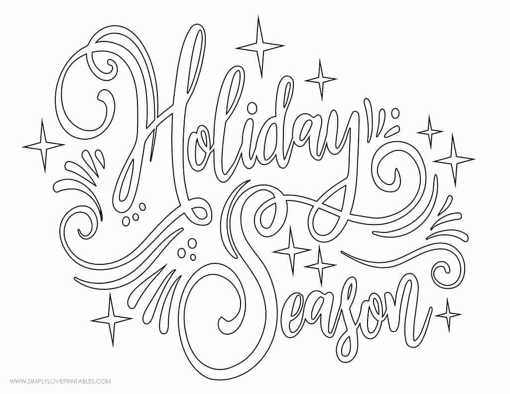 Simply Love Printables Free Printable Christmas Holiday Coloring Page